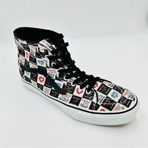 Vans shoes Sk8 Hi Tapered Love High Top Sneakers black white red Mens Size 12